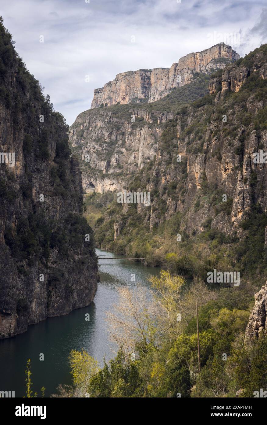 Vue aérienne des gorges de Congost de Mu en Catalogne Banque D'Images