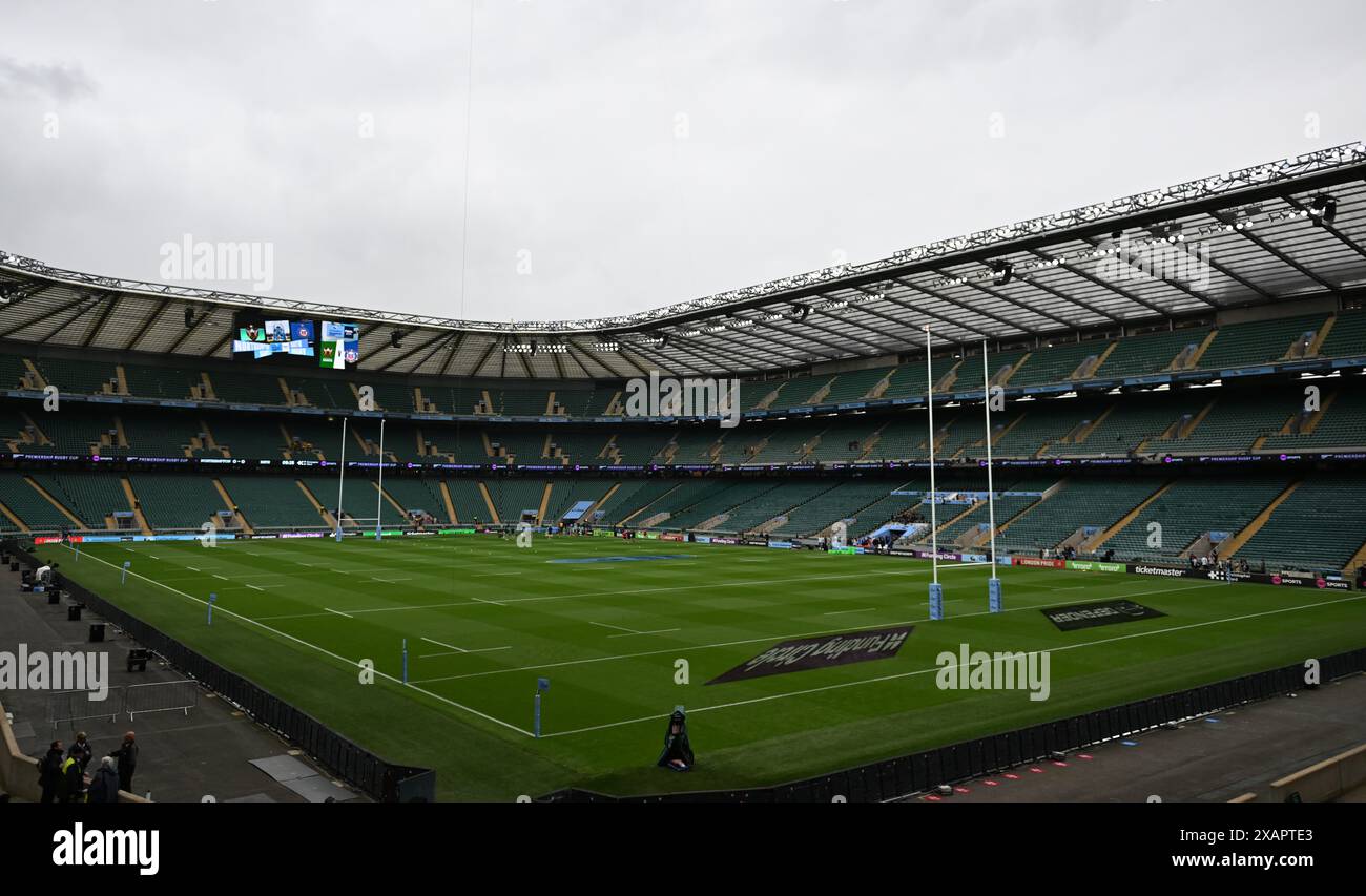 Twickenham Stadium, Londres, Royaume-Uni. 8 juin 2024. Gallagher Premiership Rugby final, Northampton Saints versus Bath ; le terrain au Twickenham Stadium crédit : action plus Sports/Alamy Live News Banque D'Images