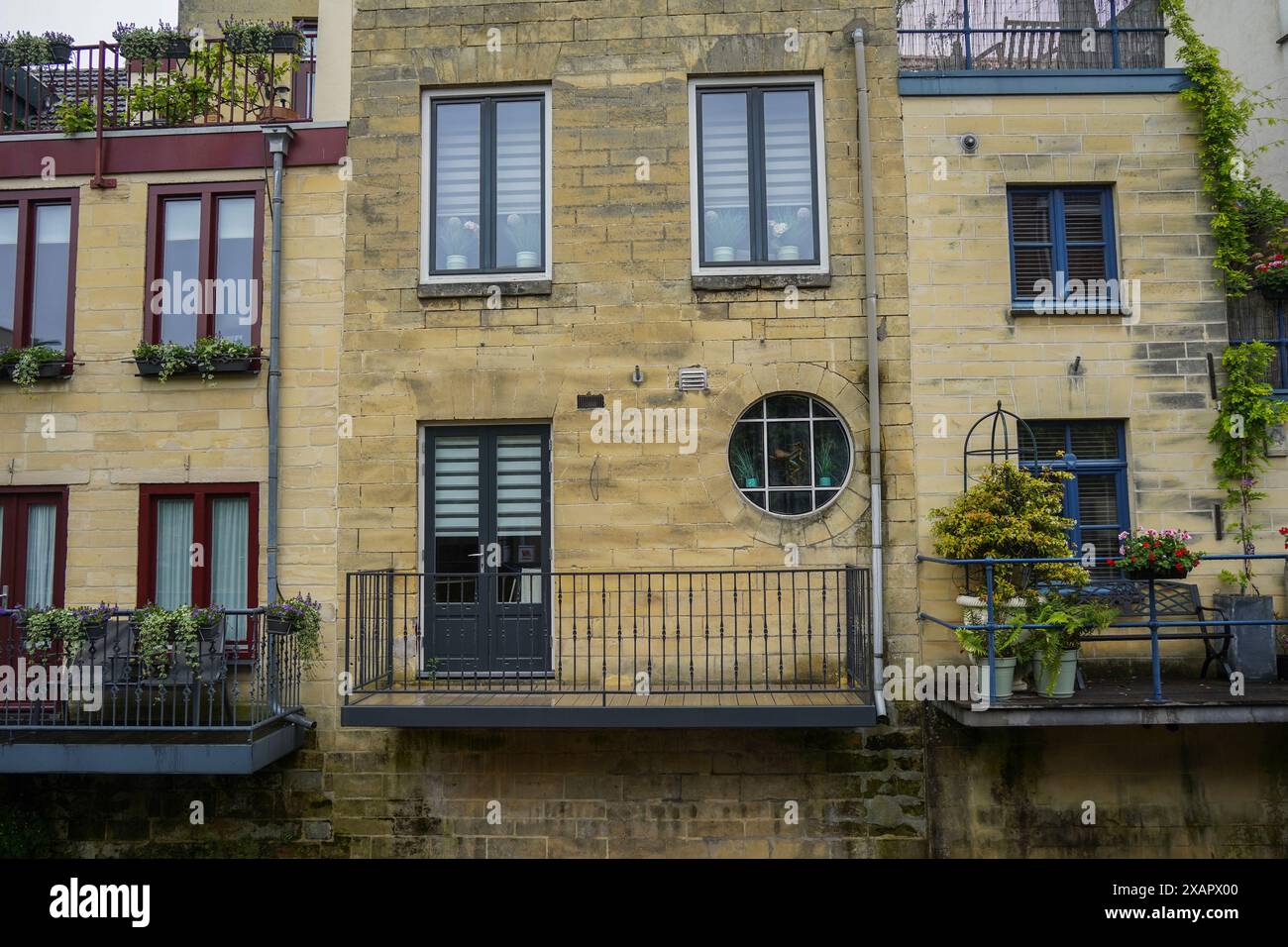 Centre historique de Valkenburg aan de Geul, architecture authentique de maison marnée, Limbourg, pays-Bas. Banque D'Images