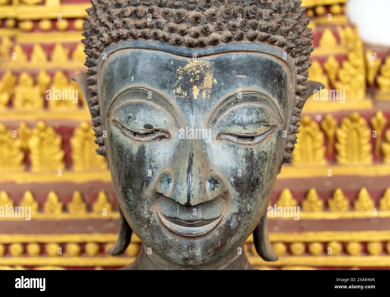 Statue de Bouddha à Haw Phra Kaew ou Ho Phrakeo Museum, Vientiane, Laos Banque D'Images