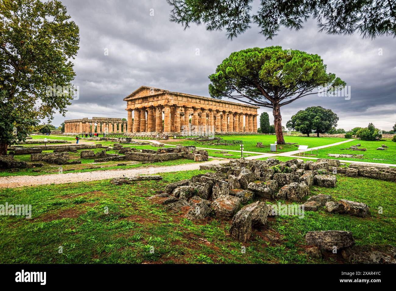 Temple de Hera à Paestum, Italie. Banque D'Images