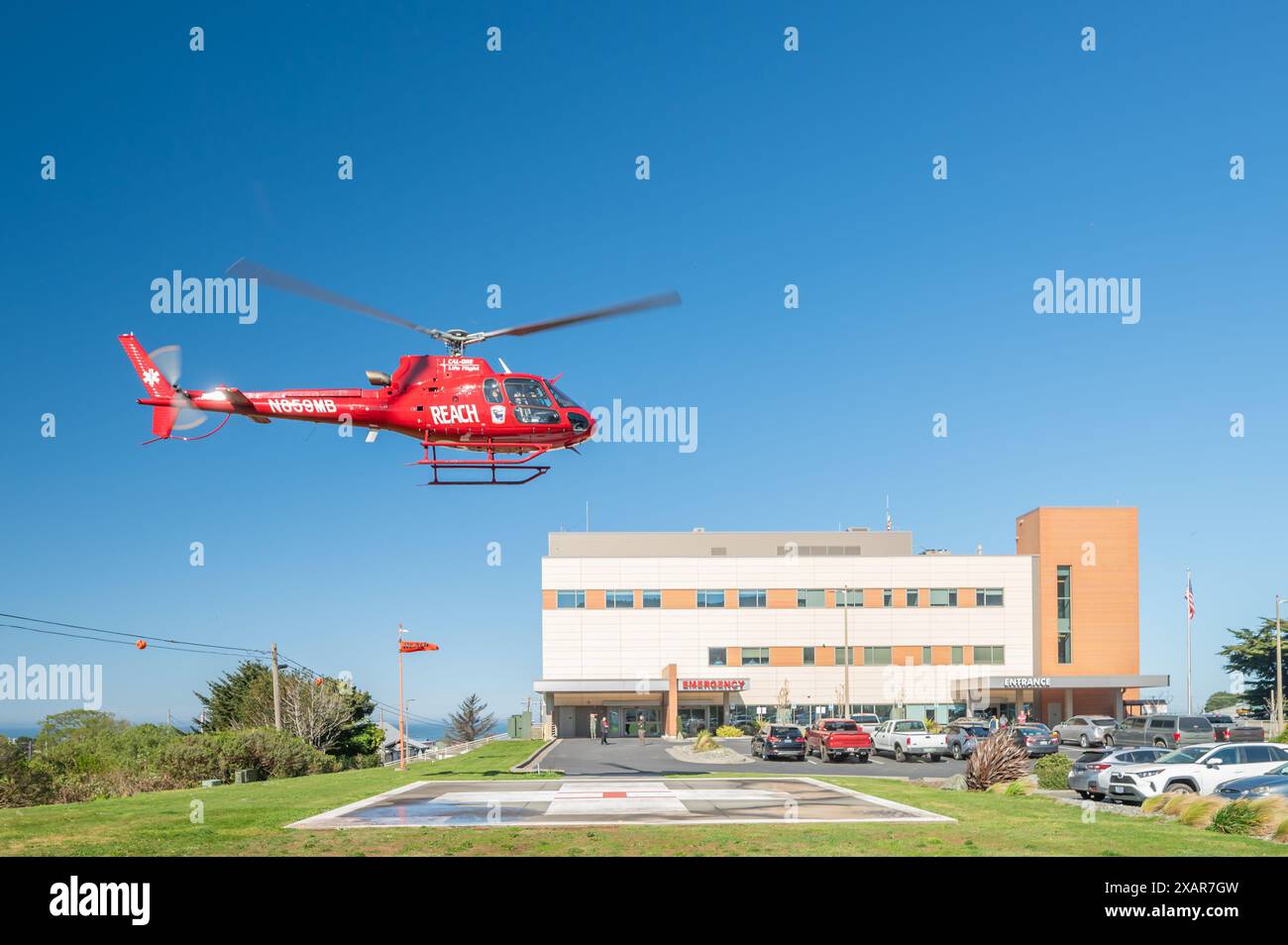 Hélicoptère de sauvetage médical d'urgence Cal-Ore Life Flight Banque D'Images