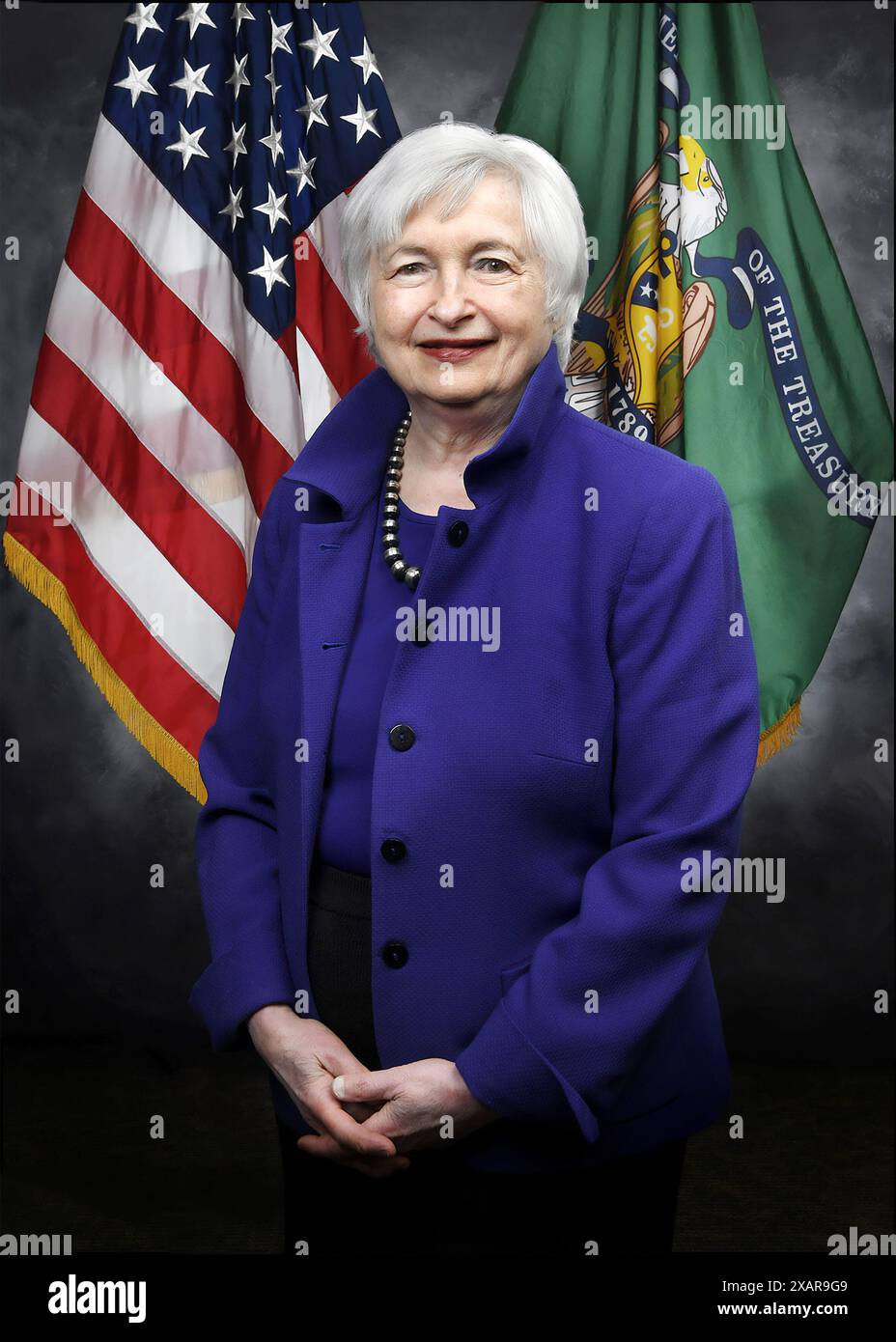Janet Yellen. Portrait de la secrétaire au Trésor des États-Unis, Janet Louise Yellen (née en 1946), portrait officiel, 2021 Banque D'Images