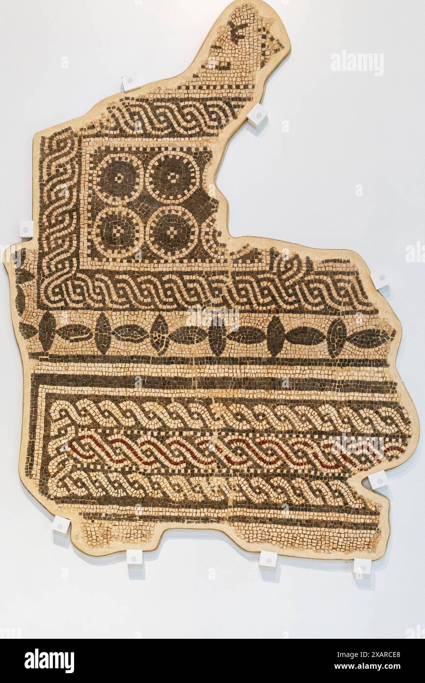 Mosaïque Ilipla, IIe siècle après JC, Niebla, Musée Huelva, Huelva, Andalousie, Espagne. Banque D'Images Mosaïque Ilipla, IIe siècle après JC, Niebla, Musée Huelva, Huelva, Andalousie, Espagne. Banque D'Images