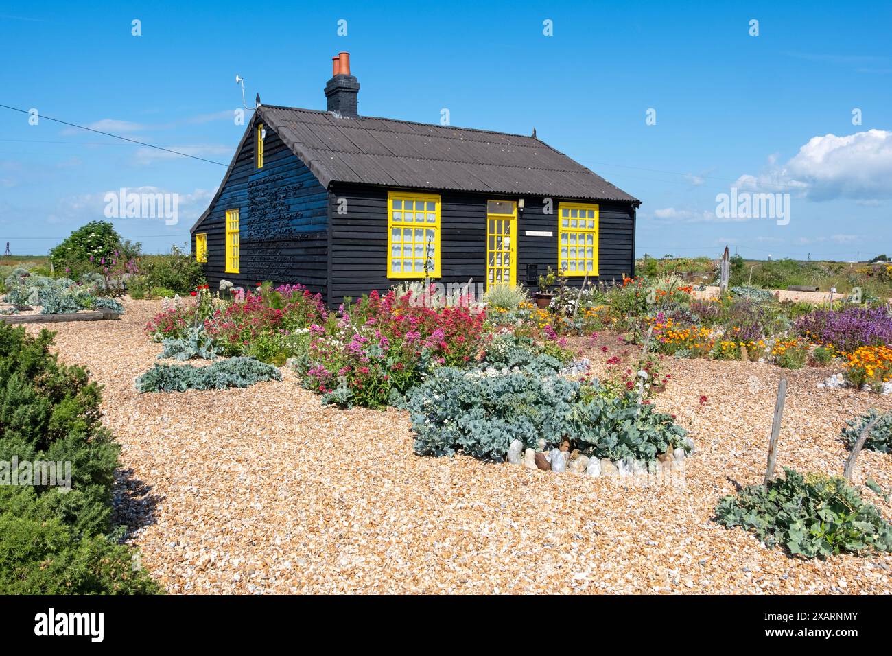Prospect Cottage L'ancienne maison du réalisateur Derek Jarman, Dungeness, Kent, Royaume-Uni Banque D'Images