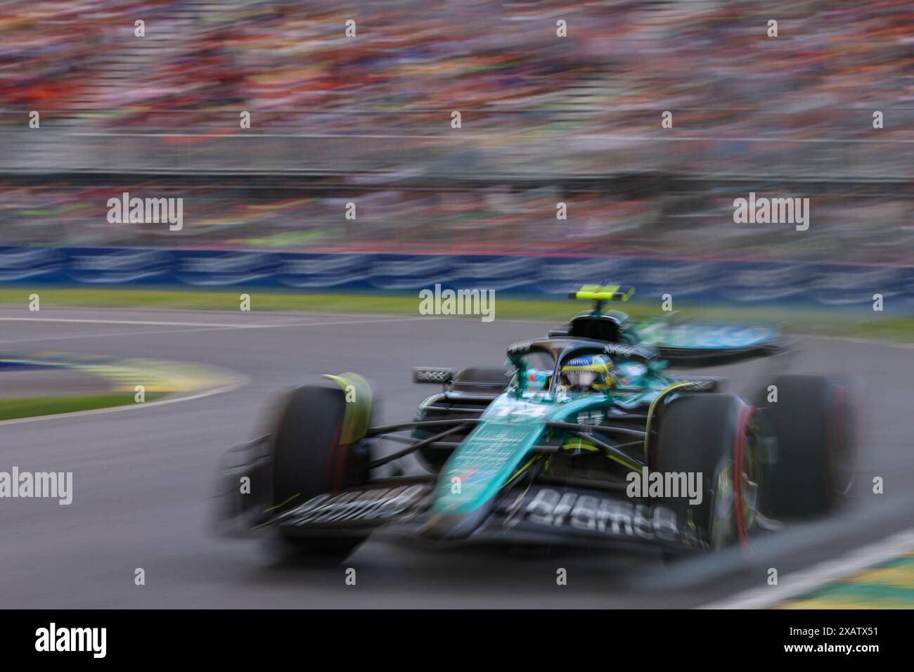 Montréal, Canada. 08 juin 2024. Circuit Gilles-Villeneuve #14 Fernando Alonso (esp) Aston Martin Aramco Formula One Team41 (gbr) Aston Martin AMR2442 Mercedes, lors du Grand Prix canadien de formule 1 2024, 9e manche du Championnat du monde de formule 1 2024 du 7 au 9 juin 2024 au circuit Gilles Villeneuve à Montréal. (Philippe Nanchino/SPP) crédit : photo de presse SPP Sport. /Alamy Live News Banque D'Images