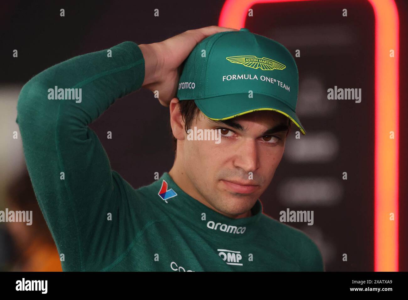 Montréal, Canada. 08 juin 2024. Circuit Gilles-Villeneuve #18 lance Stroll (CAN) Aston Martin Aramco Formula One Team41 (gbr) Aston Martin AMR2442 Mercedes, lors du Grand Prix canadien de formule 1 2024, 9e manche du Championnat du monde de formule 1 2024 du 7 au 9 juin 2024 au circuit Gilles Villeneuve à Montréal. (Philippe Nanchino/SPP) crédit : photo de presse SPP Sport. /Alamy Live News Banque D'Images