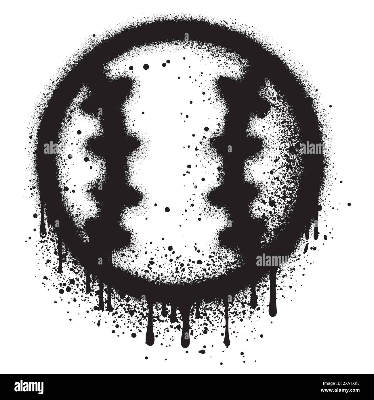 Texte graffiti DE BASEBALL pulvérisé en noir sur blanc. Illustration de Vecteur