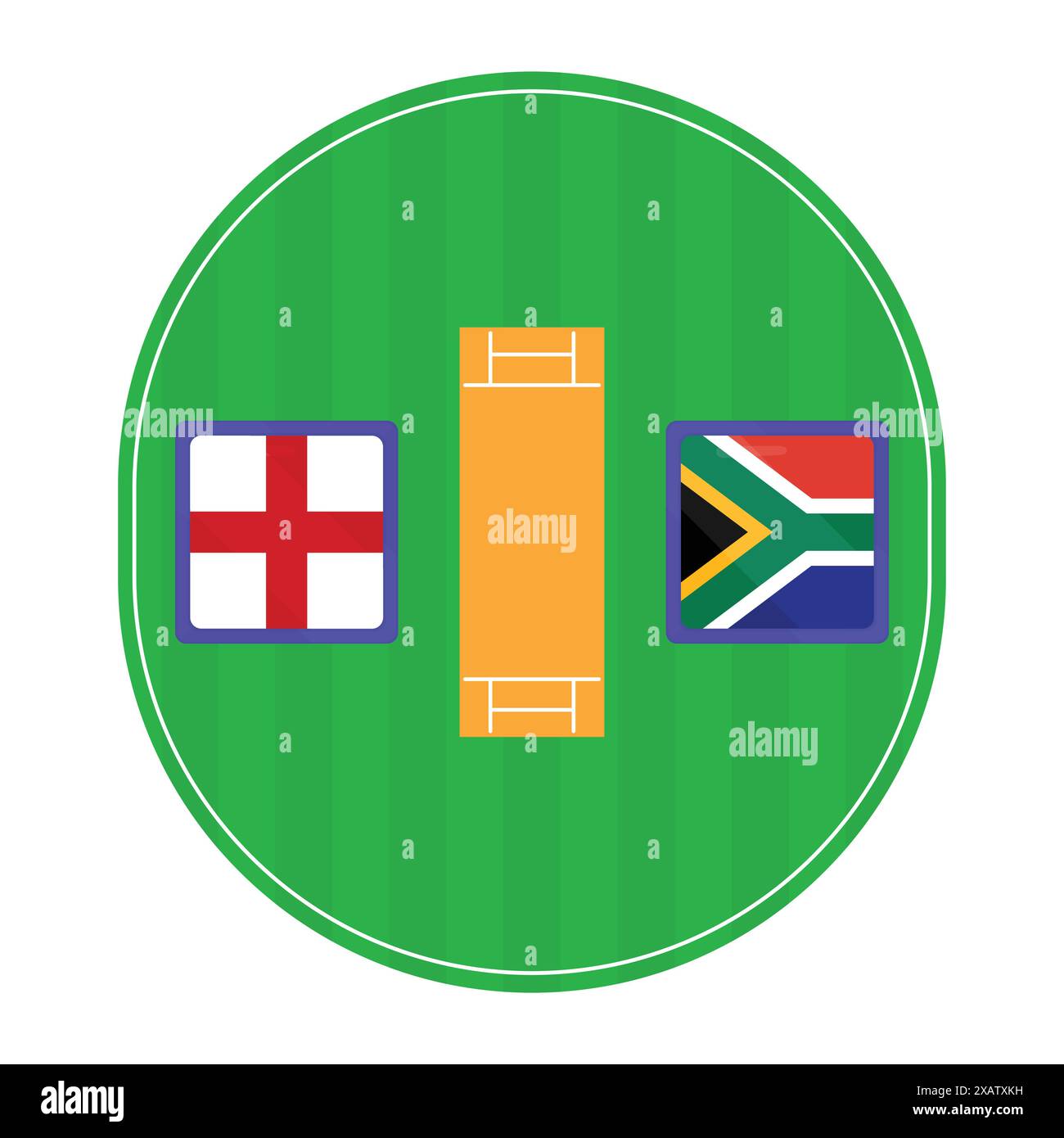 Angleterre vs Afrique du Sud Cricket match Vector. Vecteur de match de cricket sur le stade au sol Illustration de Vecteur