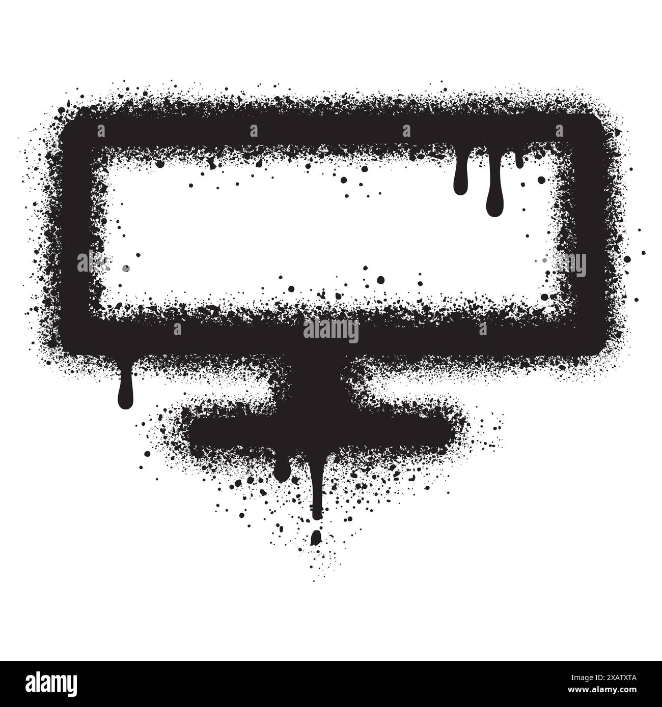 Écran d'ordinateur Graffiti peint au pistolet isolé avec un fond blanc. Vectoriel design Street SPE 10. Illustration de Vecteur