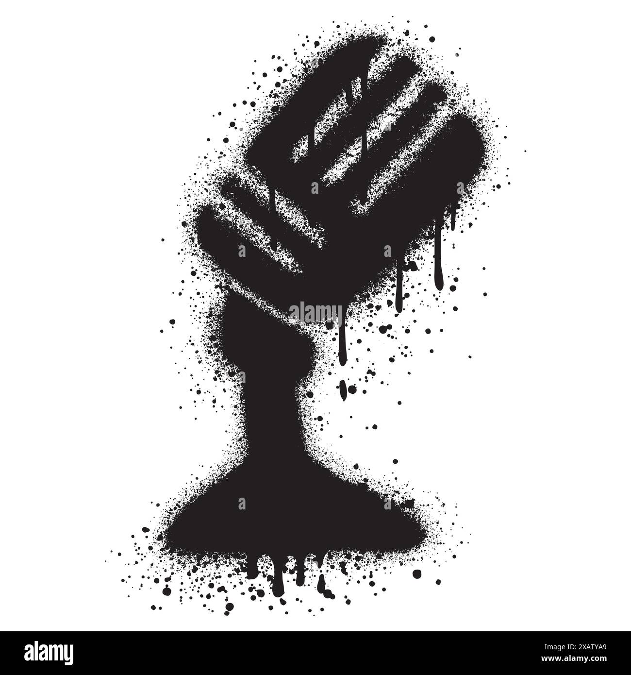 Micro vintage peint Graffiti pulvérisé isolé avec un fond blanc. Illustration de Vecteur