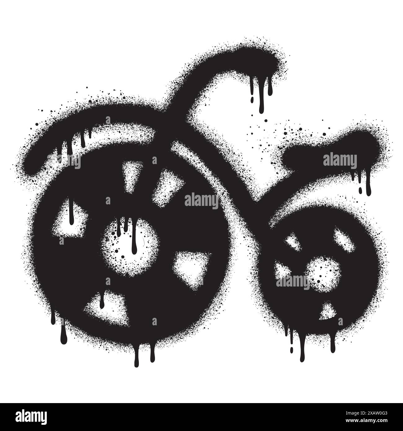 Vélo Graffiti peint au pistolet isolé avec un fond blanc. Vectoriel design Street SPE 10. Illustration de Vecteur