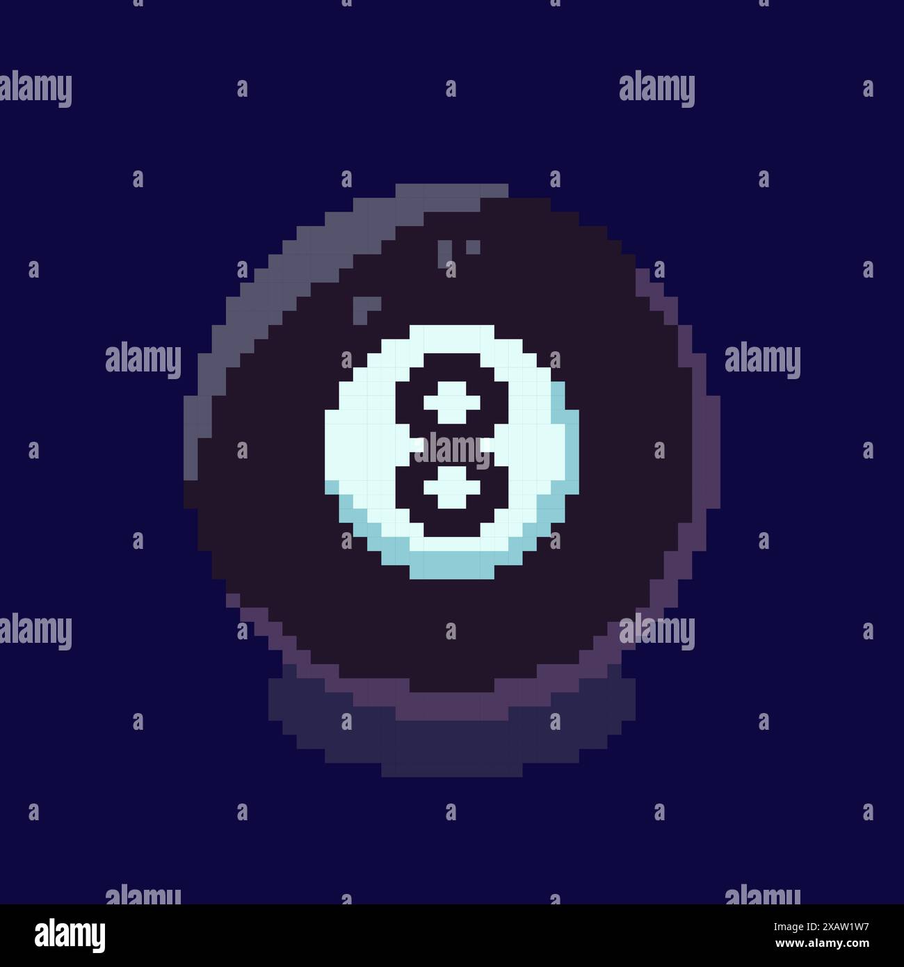 Illustration vectorielle de boule de billard avec Pixel Art Design, parfait pour les conceptions à thème d'actifs de jeu Illustration de Vecteur