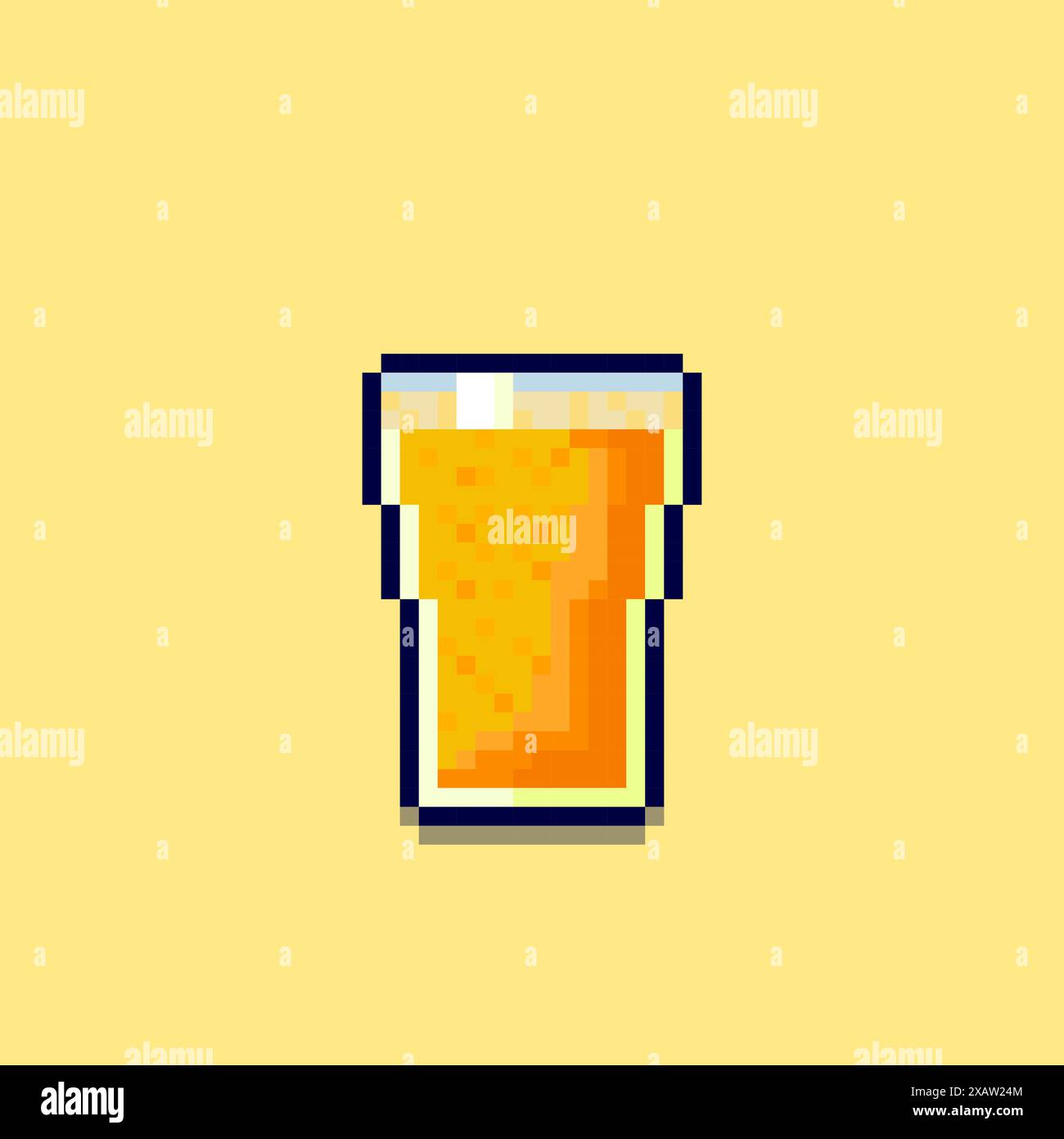 Illustration vectorielle de jus d'orange avec Pixel Art Design, parfait pour les conceptions à thème d'actifs de jeu Illustration de Vecteur