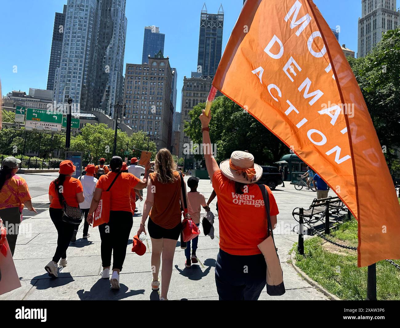 New York, N.Y. - 1er juin 2024 : les mamans réclament l'action et les groupes alliés organisent un rassemblement End Gun violence et défilent à Foley Square dans le Lower Manhattan dans le cadre du mois de sensibilisation à la violence armée. Banque D'Images