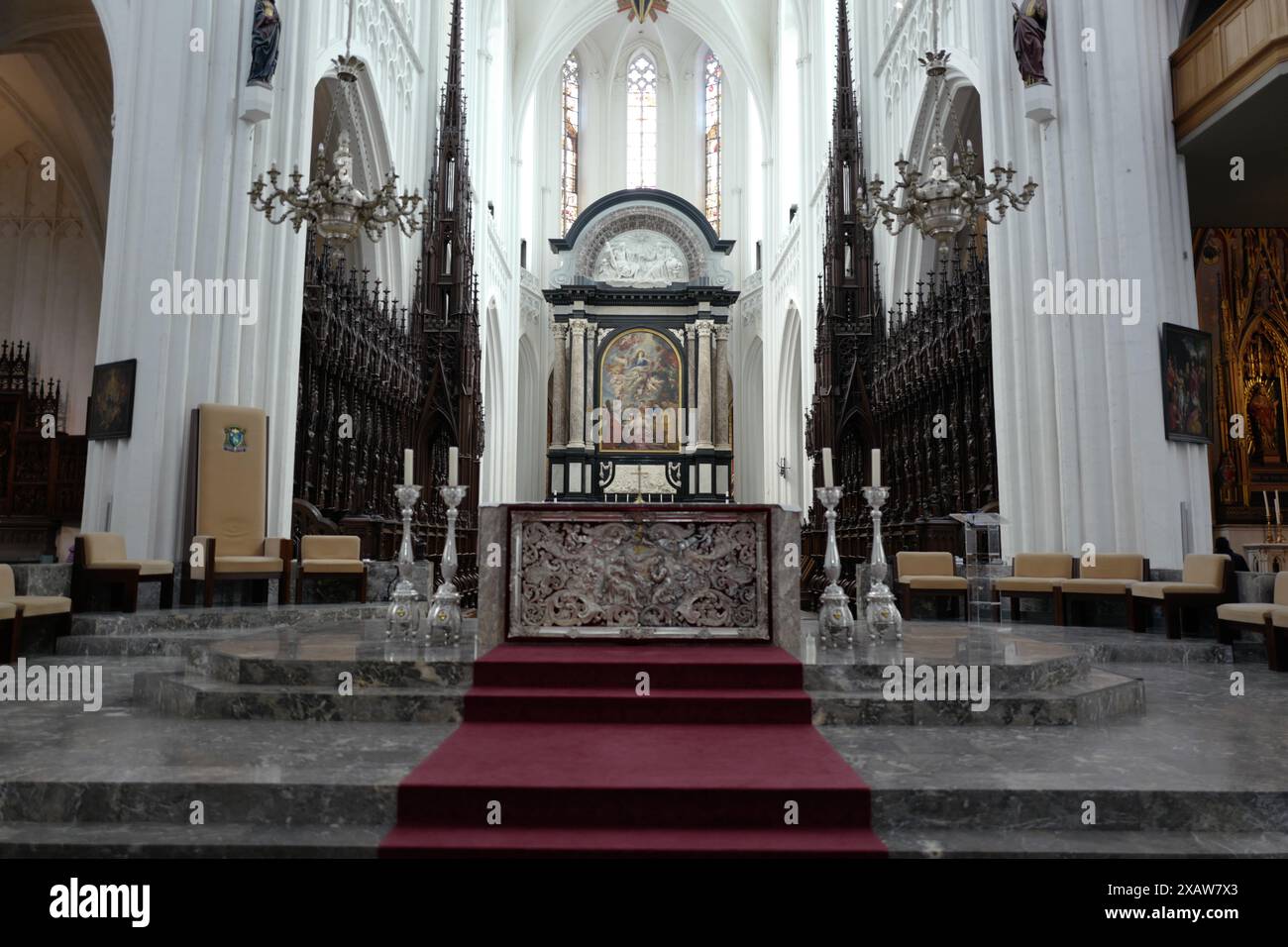 Autel à la cathédrale notre-Dame d'Anvers Banque D'Images