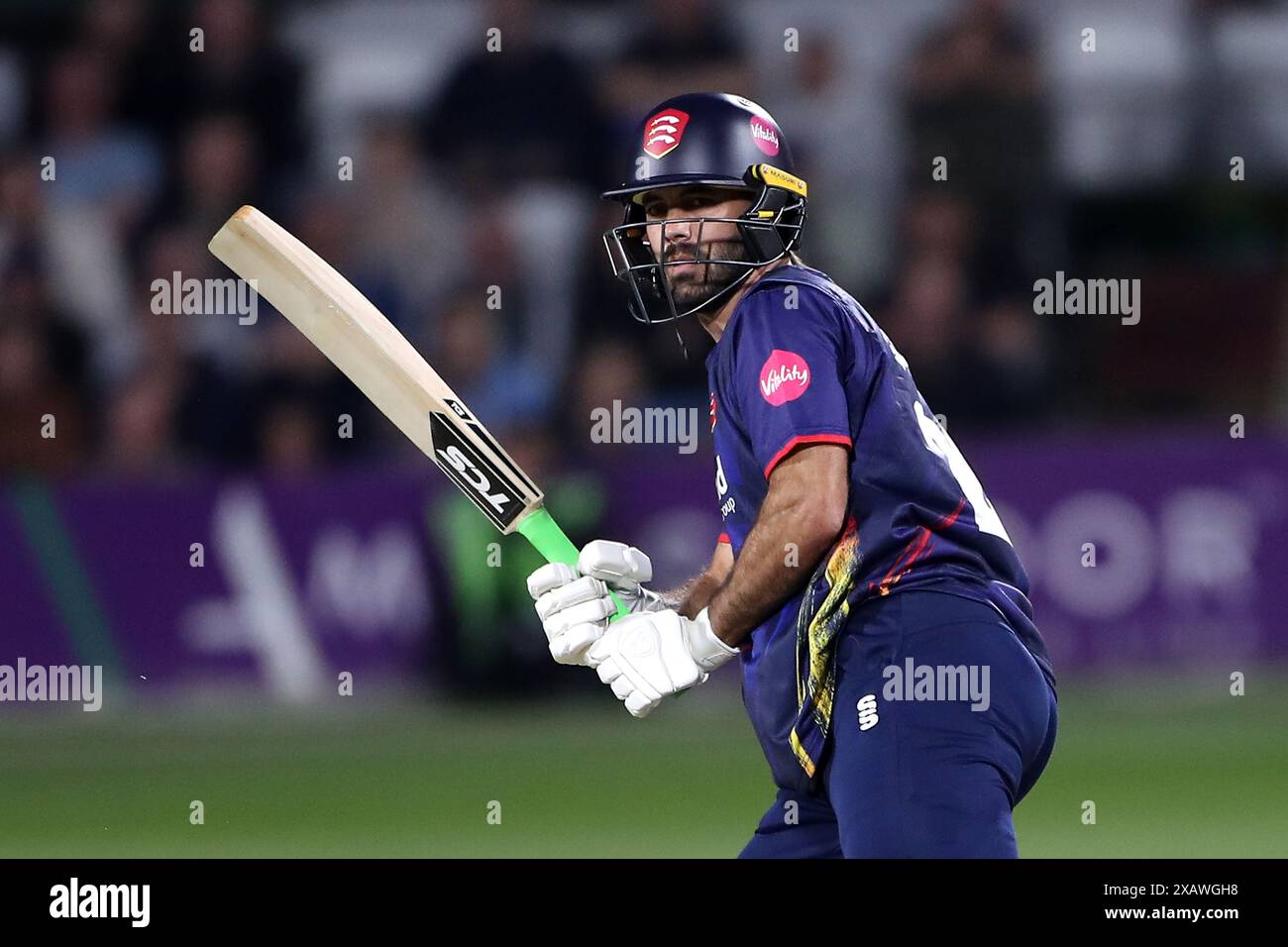 Shane Snater en combat pour Essex lors de Essex Eagles vs Glamorgan, Vitality Blast T20 Cricket au Cloud County Ground le 7 juin 2024 Banque D'Images