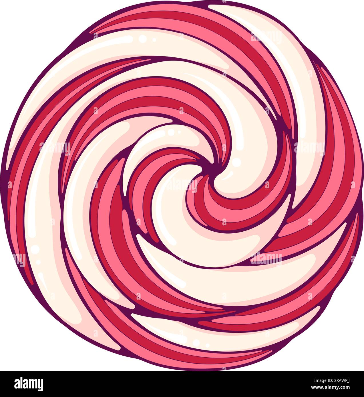 Sucette torsadée ou crème fouettée vue latérale supérieure Illustration de Vecteur