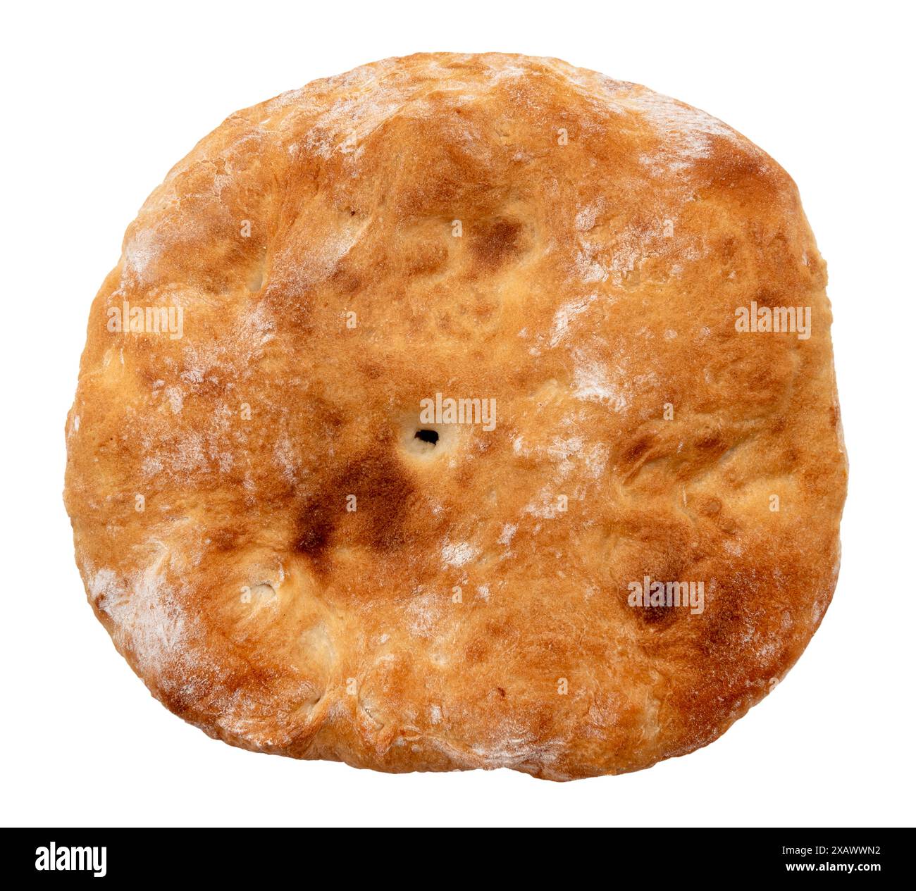 Tortilla de blé ronde sur fond blanc. Vue de dessus. Isolat de pain Banque D'Images