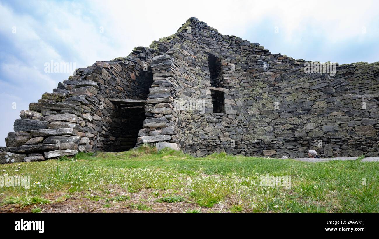 Dun Carloway Broch, île de Lewis, îles occidentales Banque D'Images