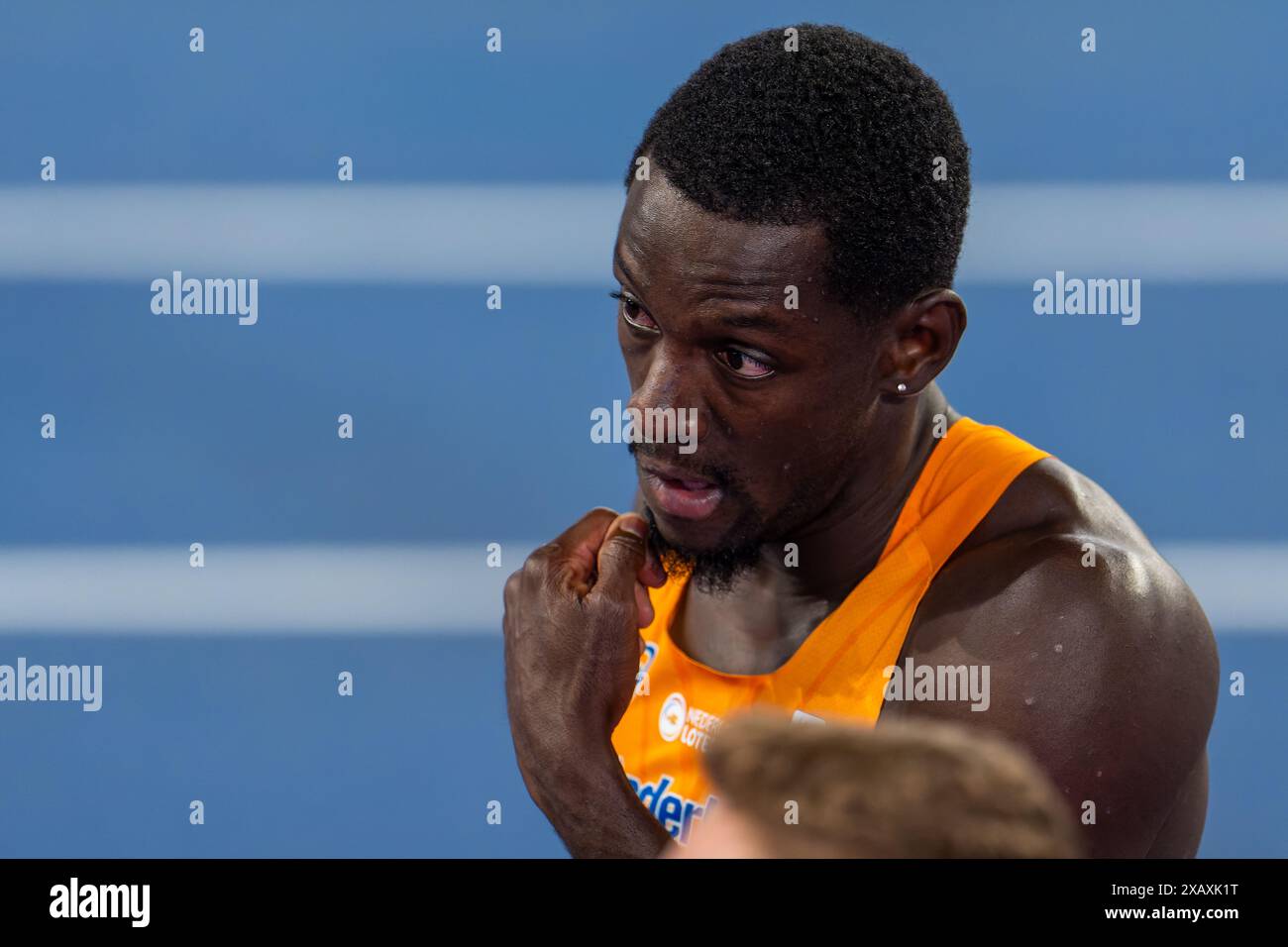 ROME, ITALIE - 8 JUIN : Taymir Burnet, des pays-Bas, après avoir disputé le 100m hommes lors de la deuxième journée des Championnats d'Europe d'athlétisme - Rome 2024 au Stadio Olimpico le 8 juin 2024 à Rome, Italie. (Photo de Joris Verwijst/BSR Agency) Banque D'Images