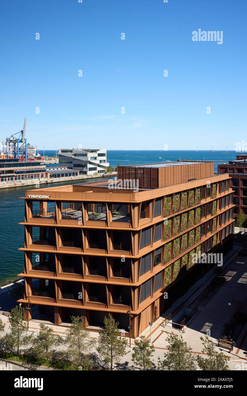 Porten, immeuble de bureaux conçu par Henning Larsen Architects, 2023 ; Nordhavn, Copenhague, Danemark Banque D'Images