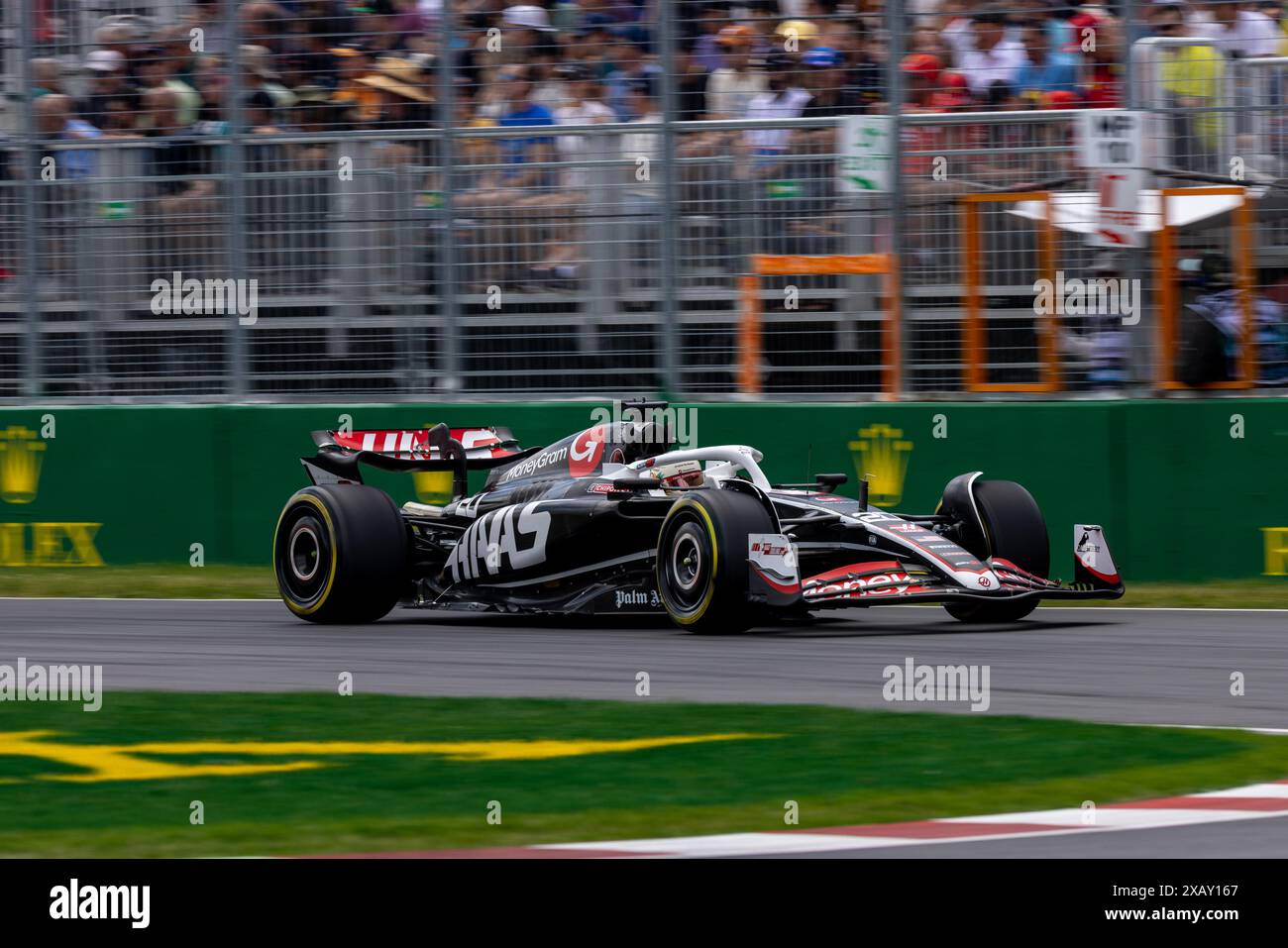 Montréal, Canada. 8 juin 2024. Kevin Magnussen de Danimark au volant de la (20) MoneyGram Haas F1 Team VF-24 Ferrari, lors du GP du Canada, formule 1, au circuit Gilles Villeneuve. Crédit : Alessio Morgese// Emage / Alamy Live news Banque D'Images