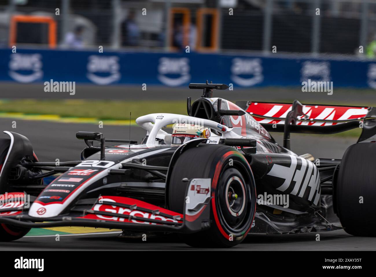 Montréal, Canada. 8 juin 2024. Kevin Magnussen de Danimark au volant de la (20) MoneyGram Haas F1 Team VF-24 Ferrari, lors du GP du Canada, formule 1, au circuit Gilles Villeneuve. Crédit : Alessio Morgese// Emage / Alamy Live news Banque D'Images