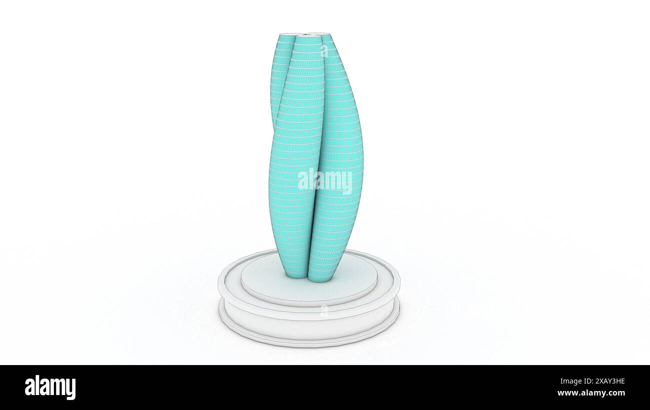 Dessin d'architecture d'un bâtiment futuriste rendu 3D. Banque D'Images