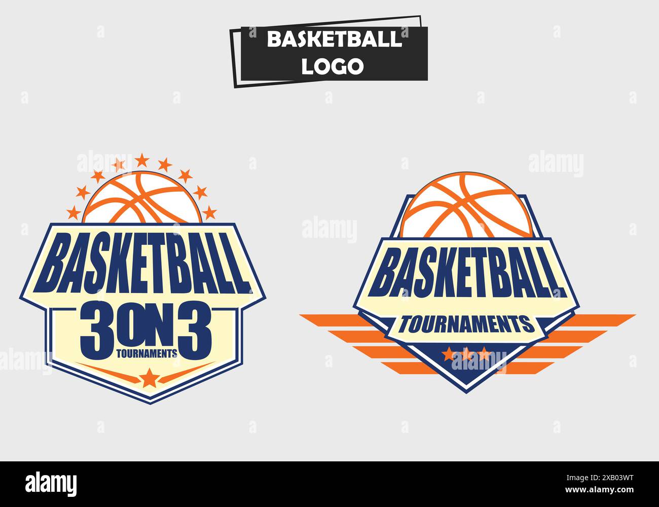 Jeu de logos vectoriels de basket-ball – parfait pour les équipes sportives, les marques athlétiques, les camps de basket-ball et les promotions d'événements Illustration de Vecteur