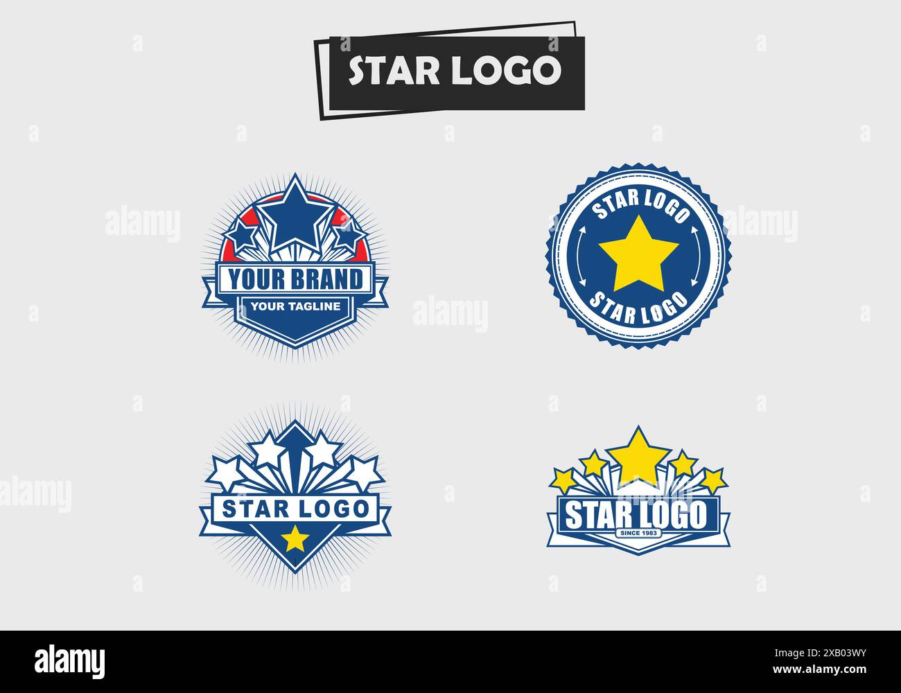 Jeu de logo Star Vector – parfait pour la marque, les promotions d'événements, les prix de réalisation et les projets de design créatif Illustration de Vecteur