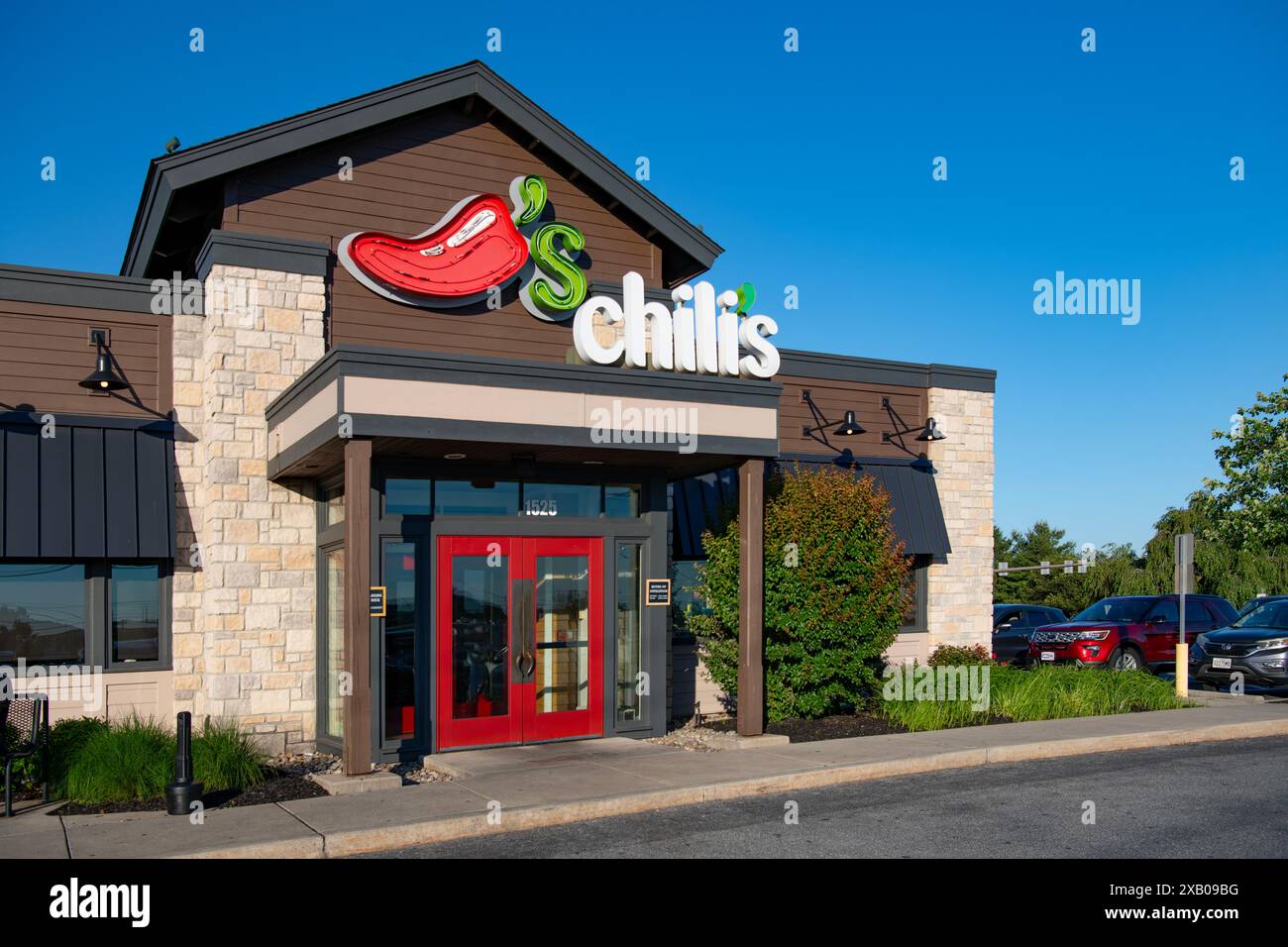USA Food restaurants Chilis restaurant de chaîne de grillades sud-ouest à Lancaster Pennsylvanie Banque D'Images