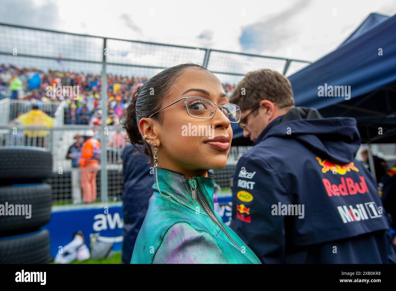 Liza Koshy (CAN) Youtuber pendant le Grand Prix AWS du de formule 1, Canada. , . Crédit pour le championnat du monde F1 : Alessio de Marco/Alamy Live News Banque D'Images