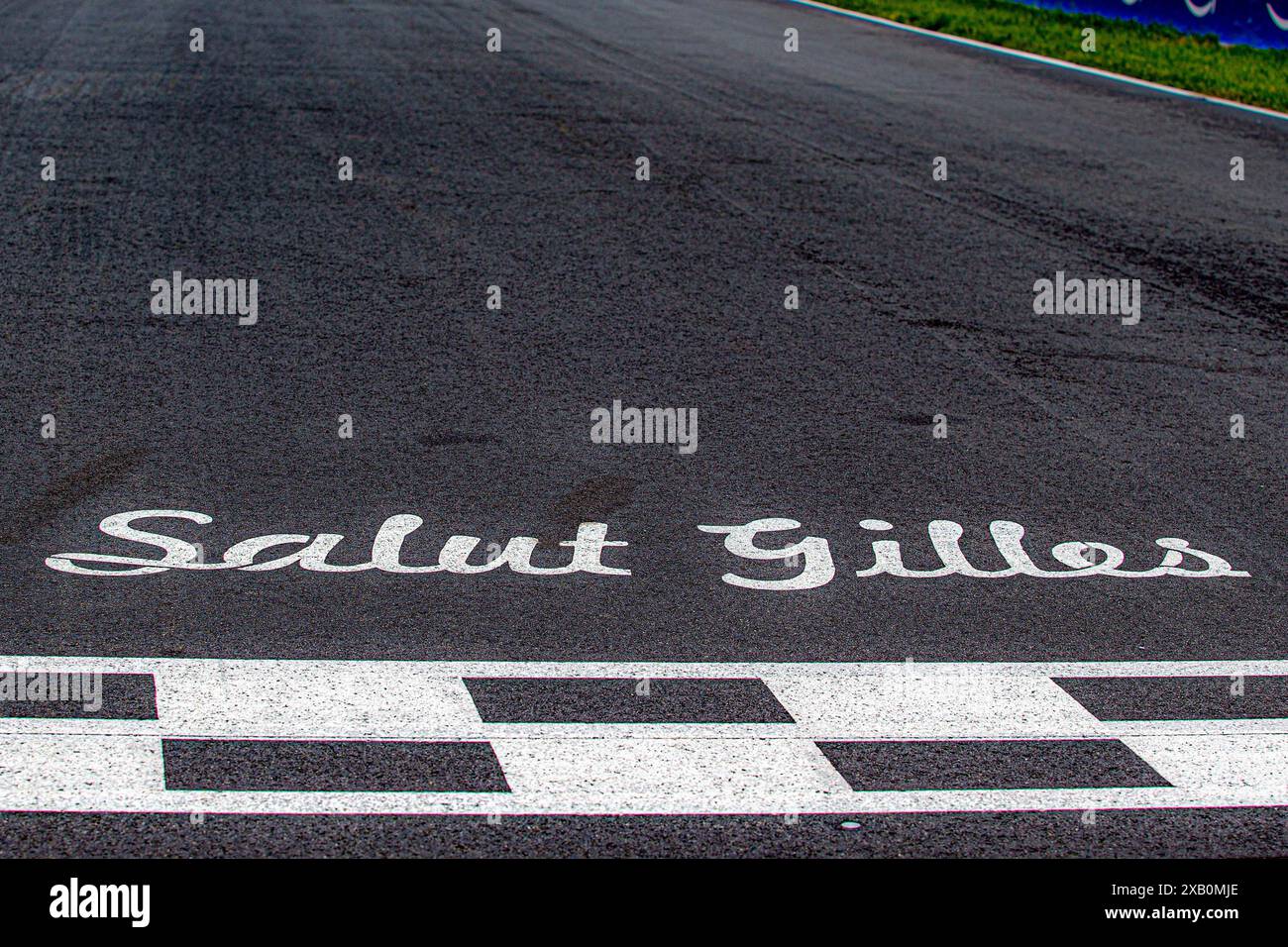 Montréal, Québec, Canada. 9 juin 2024. ''Salut Gilles'' hommage à Gilles Villeneuve (CAN) ancien pilote de F1, sur la ligne de départ/arrivée.durant le Grand Prix AWS du Canada 2024 de formule 1, Montréal, Québec, Canada, du 6 au 9 juin - Round 9 du 24 du Championnat du monde F1 2024 (image crédit : © Alessio de Marco/ZUMA Press Wire) USAGE ÉDITORIAL SEULEMENT! Non destiné à UN USAGE commercial ! Crédit : ZUMA Press, Inc/Alamy Live News Banque D'Images Montréal, Québec, Canada. 9 juin 2024. ''Salut Gilles'' hommage à Gilles Villeneuve (CAN) ancien pilote de F1, sur la ligne de départ/arrivée.durant le Grand Prix AWS du Canada 2024 de formule 1, Montréal, Québec, Canada, du 6 au 9 juin - Round 9 du 24 du Championnat du monde F1 2024 (image crédit : © Alessio de Marco/ZUMA Press Wire) USAGE ÉDITORIAL SEULEMENT! Non destiné à UN USAGE commercial ! Crédit : ZUMA Press, Inc/Alamy Live News Banque D'Images