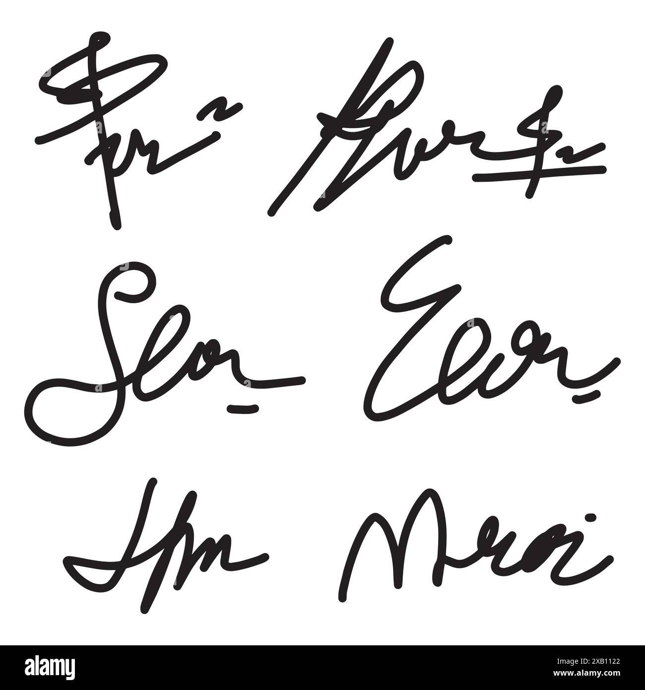 Signature manuelle de documents sur fond blanc. Lettrage Calligraphie Hand drawn Vector illustration EPS10 Illustration de Vecteur