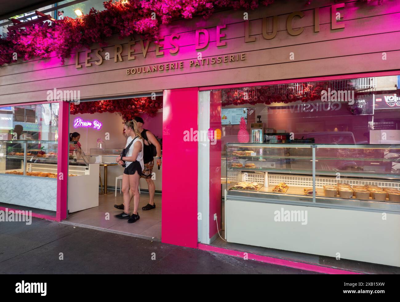 Une boulangerie et pâtisserie renommée ou pâtisserie à Papeete, sur l'île de Tahiti, Polynésie française Banque D'Images