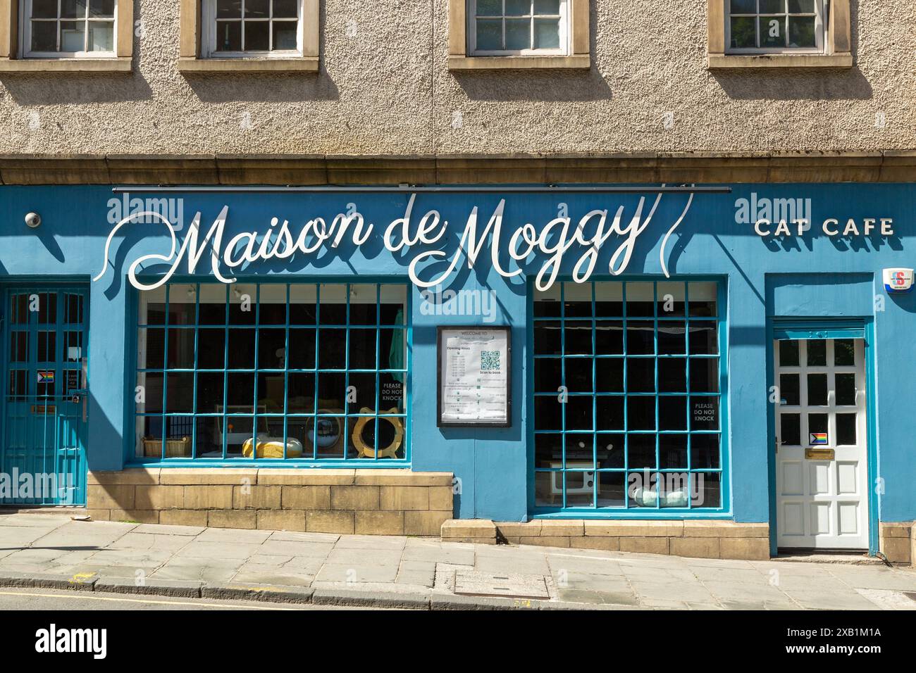 Maison de Moggy Cat Cafe, le premier Cat Cafe en Écosse Banque D'Images