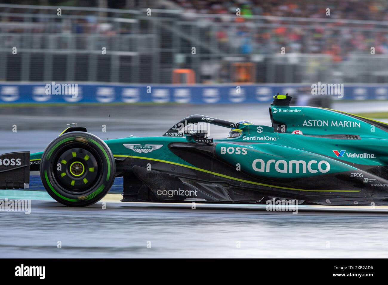Montréal, Canada. 9 juin 2024. Fernando Alonso, de l'Espagne, au volant de l'Aston Martin Aramco Cognizant F1 Team AMR24 Mercedes, lors du GP du Canada, formule 1, sur le circuit Gilles Villeneuve. Crédit : Alessio Morgese/Alessio Morgese/Emage/Alamy Live news Banque D'Images