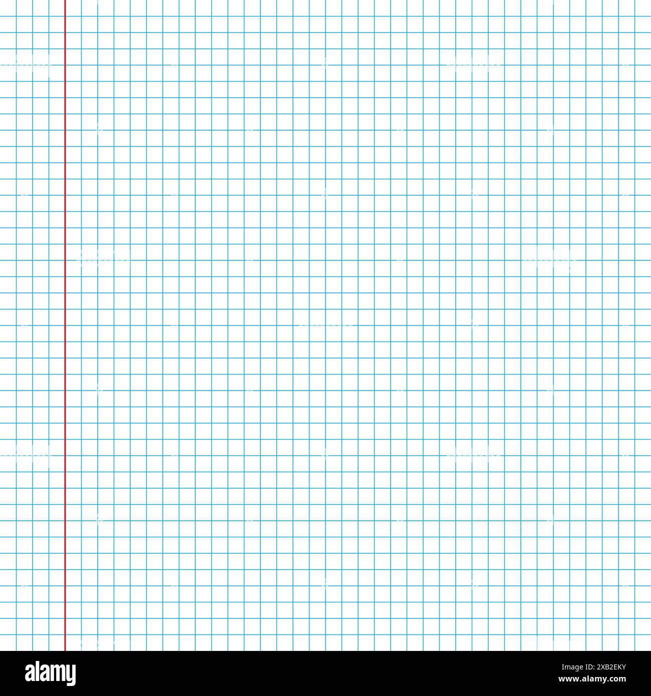 Page de carnet à carreaux avec des lignes bleues sur blanc. Maquette Vector EPS10 Illustration de Vecteur