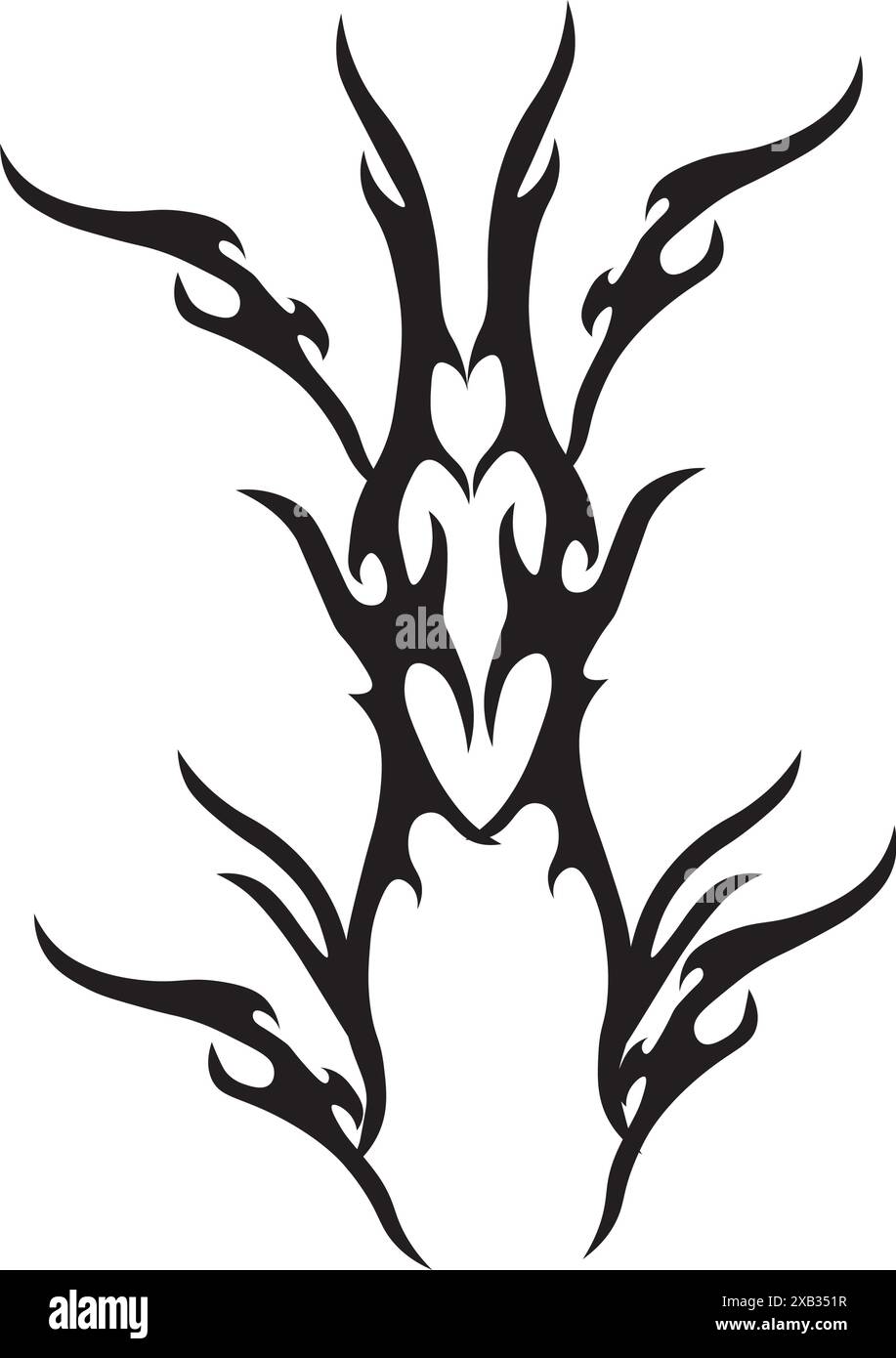 Tatouage tribal néo. Forme ethnique abstraite dans le style gothique. Elément de designer individuel pour la décoration. Illustration vectorielle Illustration de Vecteur