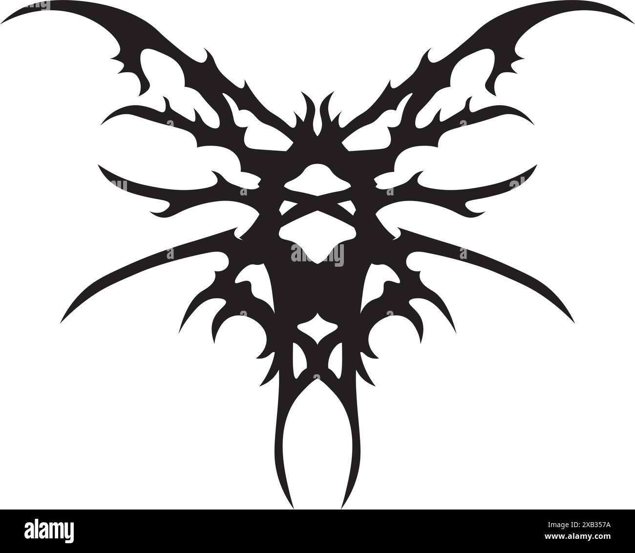 Tatouage tribal néo. Forme ethnique abstraite dans le style gothique. Elément de designer individuel pour la décoration. Illustration vectorielle Illustration de Vecteur