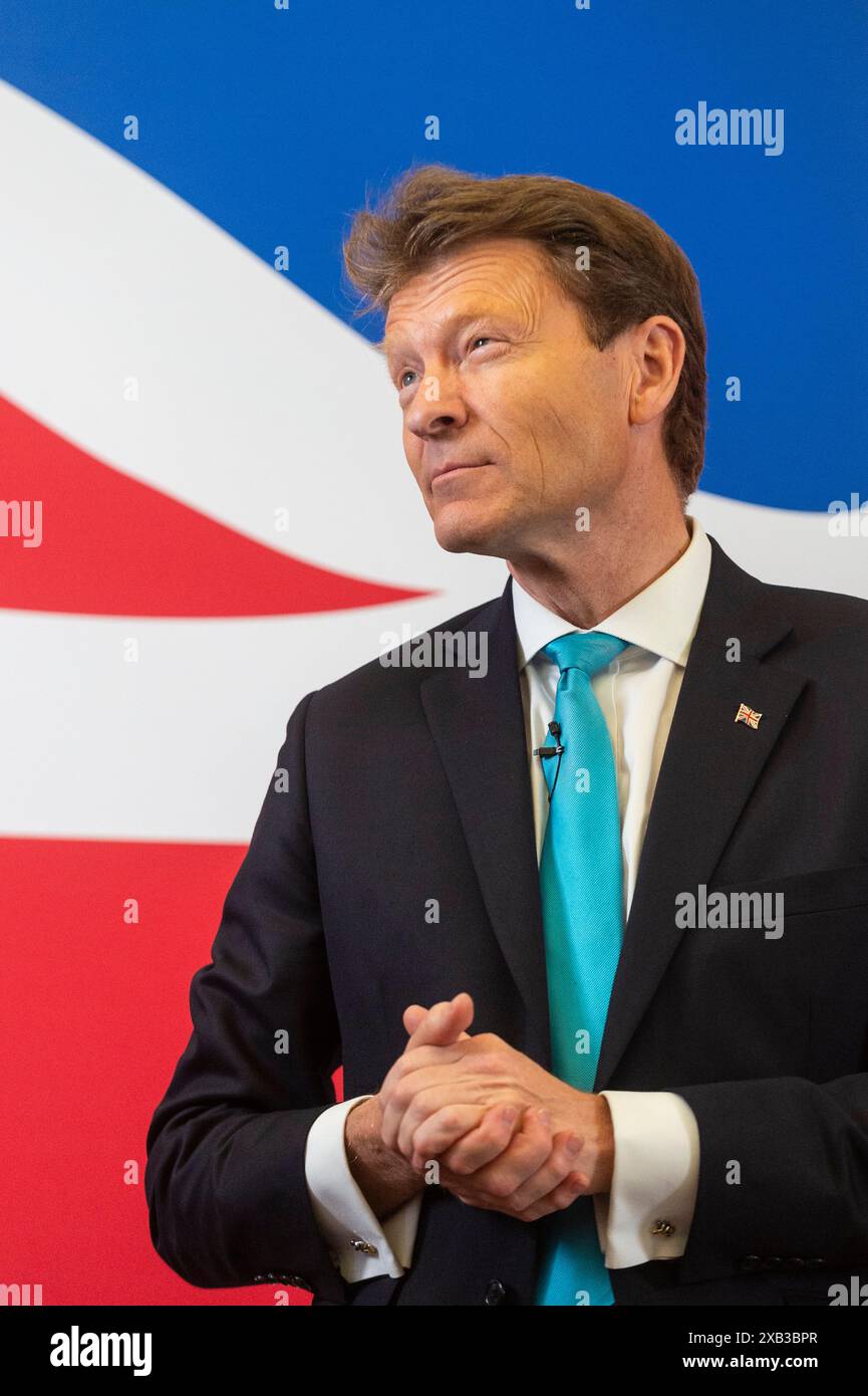 Londres, Royaume-Uni. 10 juin 2024. Richard TICE, président de Reform UK, lors du lancement de la politique économique du parti Reform UK à Church House à Westminster. Credit : Stephen Chung / Alamy Live News Banque D'Images