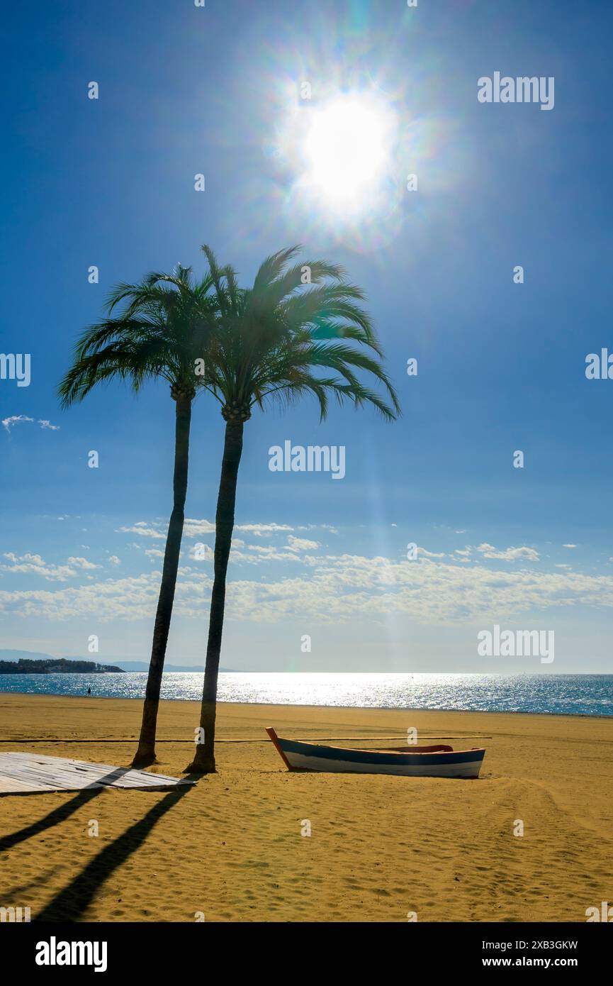 Plage d'Estepona Banque D'Images