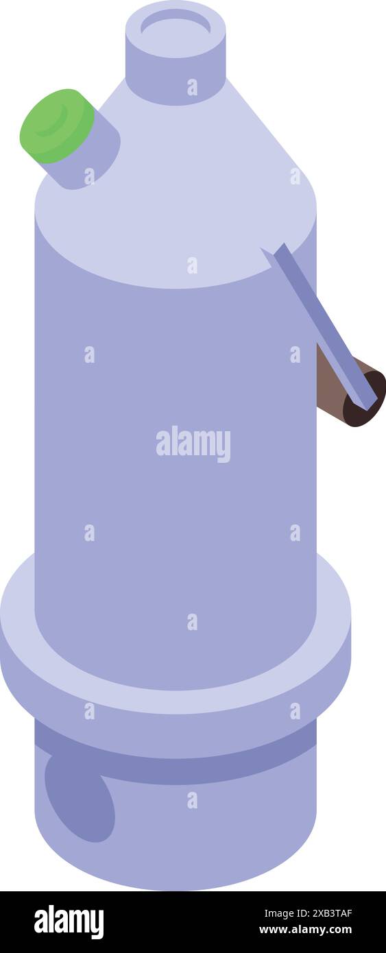 Icône isométrique de puits d'eau illustrant le processus d'extraction de l'eau à partir de sources souterraines Illustration de Vecteur