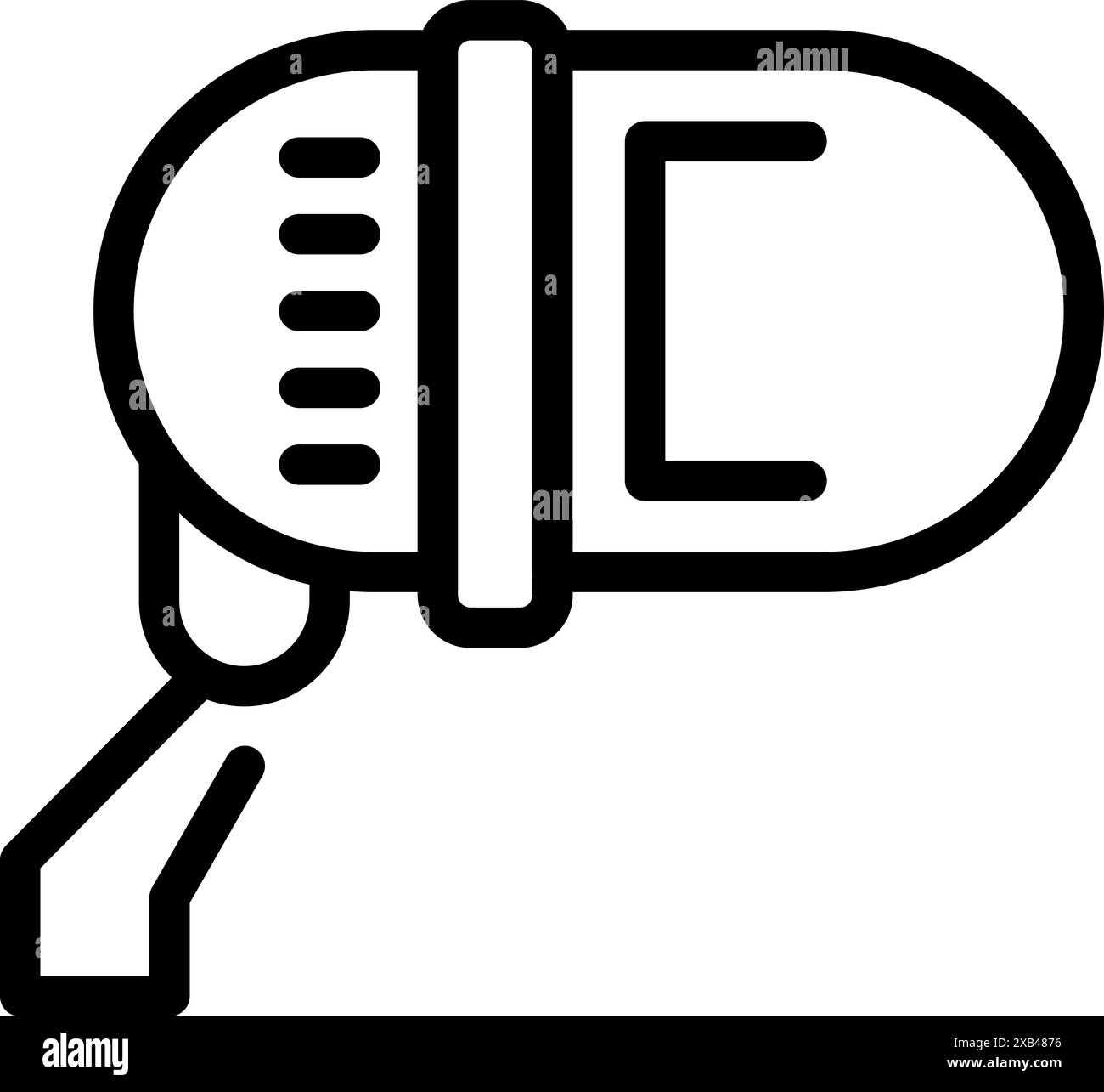 Microphone professionnel debout sur un support, prêt à être utilisé pour l'enregistrement audio Illustration de Vecteur