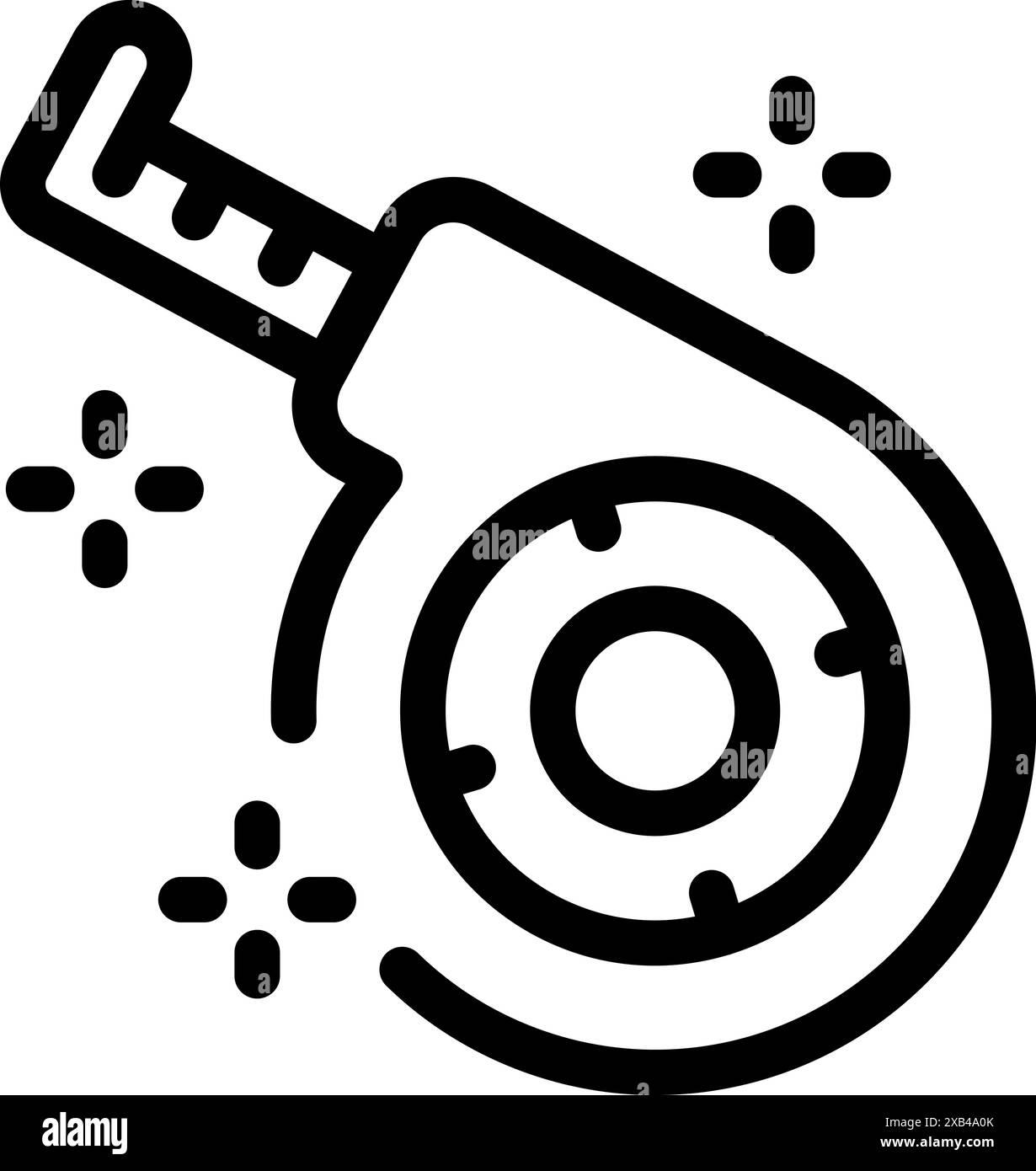 Icône graphique en gras représentant un turbocompresseur, symbolisant la puissance et la vitesse améliorées Illustration de Vecteur