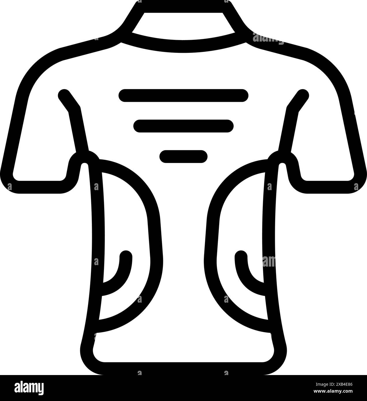 Dessin au trait simple d'un maillot de vélo avec manches courtes et poches à l'arrière pour le cyclisme professionnel Illustration de Vecteur