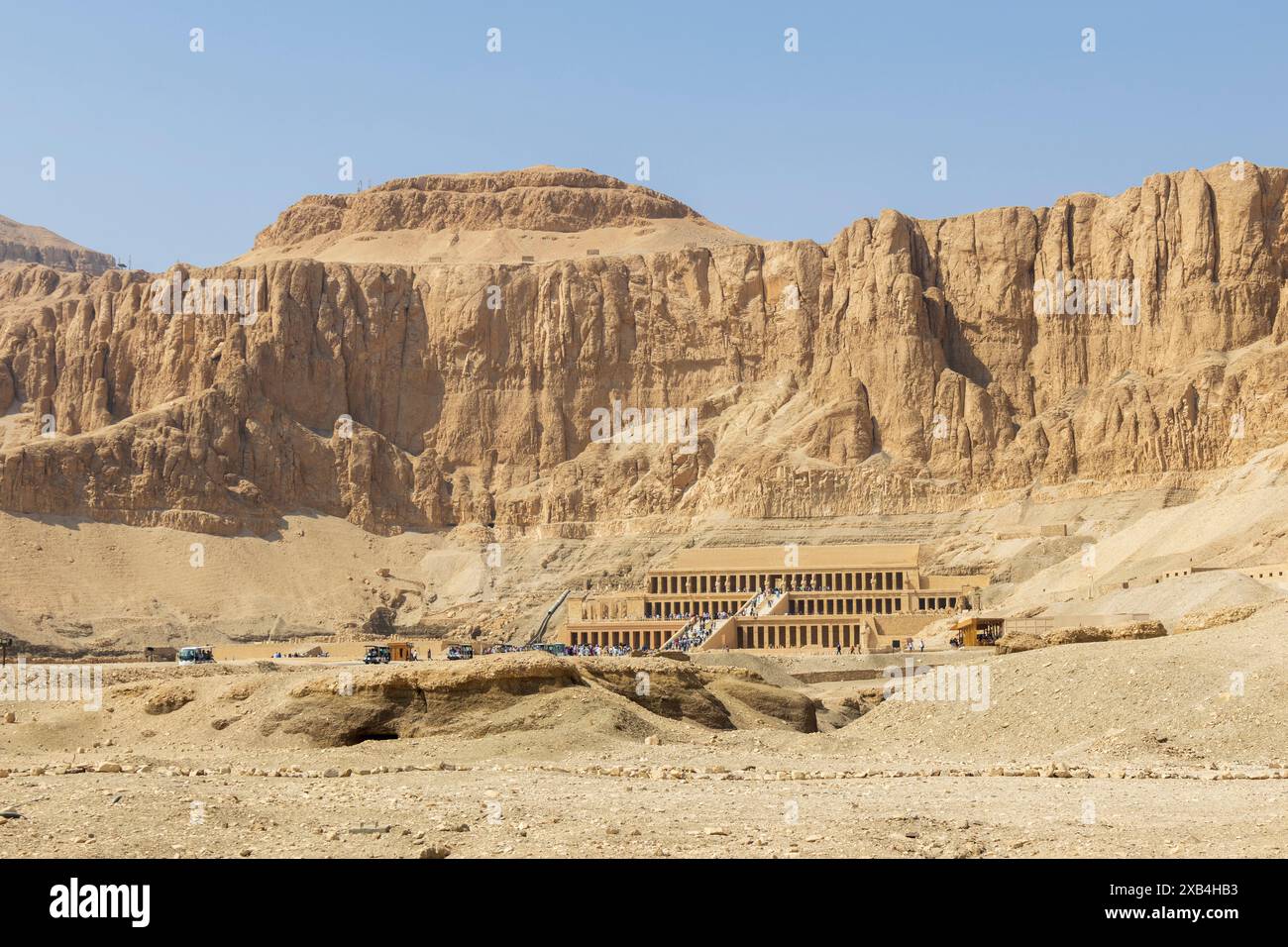 Temple mortuaire de la reine Hatshepsout, Djeser-Djeseru à Deir el-Bahari, près de la Vallée des Rois et Louxor, haute-Égypte, Égypte, Afrique Banque D'Images