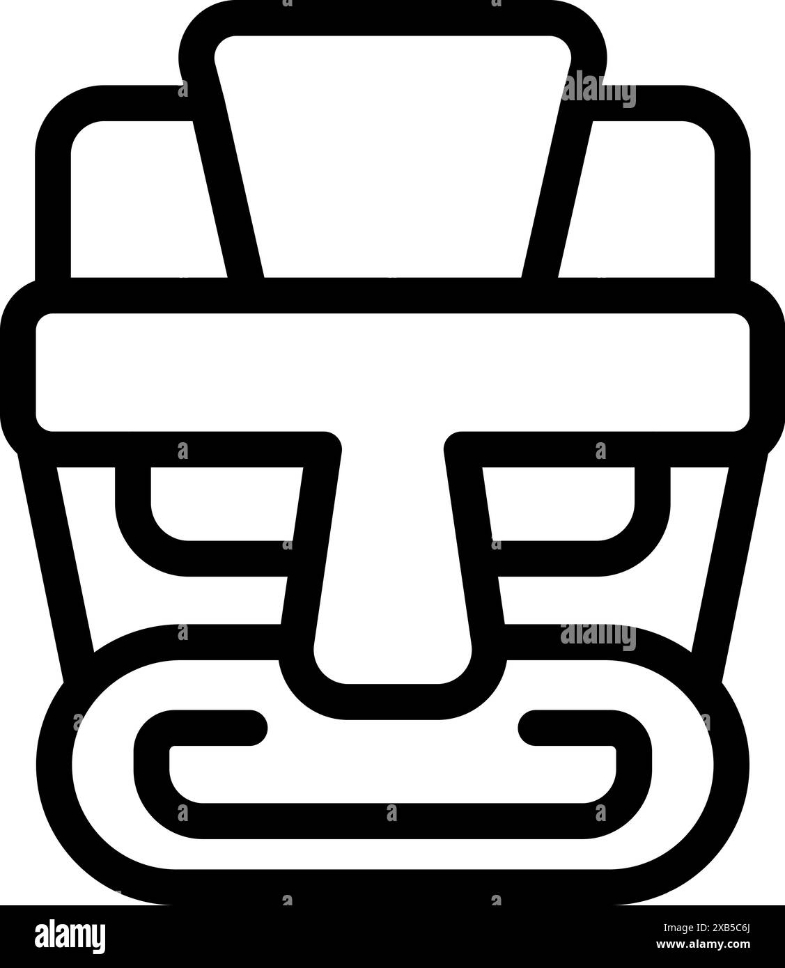Icône simple en noir et blanc d'un masque tiki, parfait pour les projets liés au voyage, à la culture ou à l'histoire Illustration de Vecteur