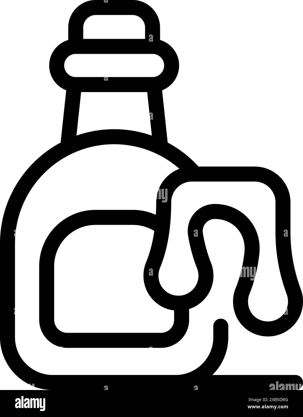 Une bouteille de sirop d'érable verse du sirop sur une pile de crêpes Illustration de Vecteur